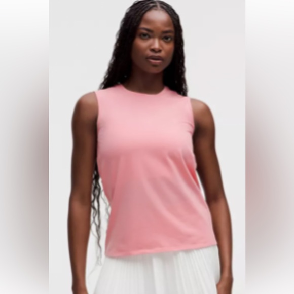 lululemon athletica Tops - Lululemon Organic Cotton Crewneck Tank Top Pink Tide
Size M